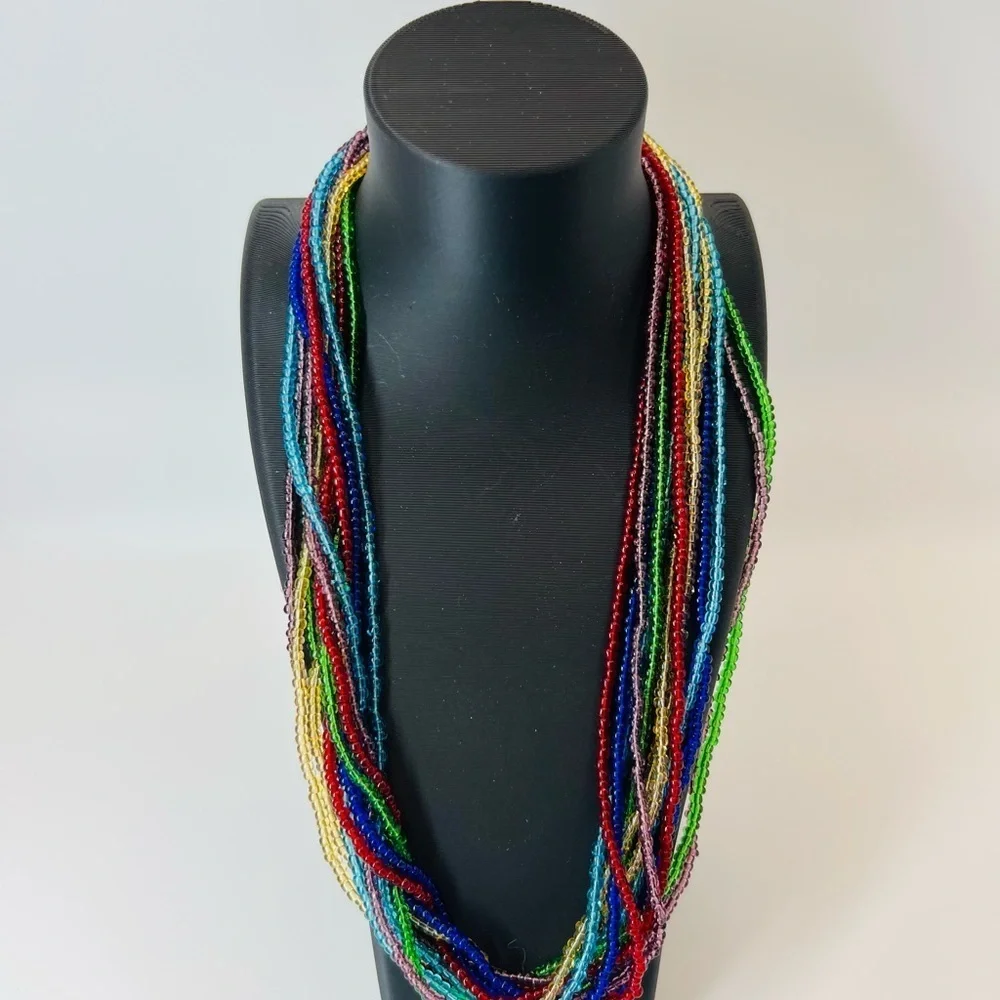 Elegant Multicolor Beaded Necklace and Earring Set